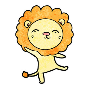 卡通狮子的矢量插图图片