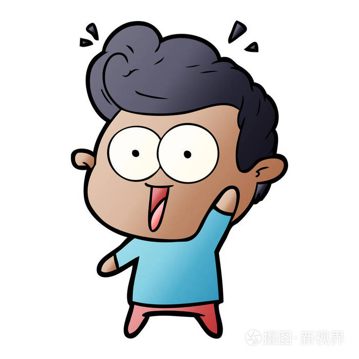 卡通盯人的矢量插图