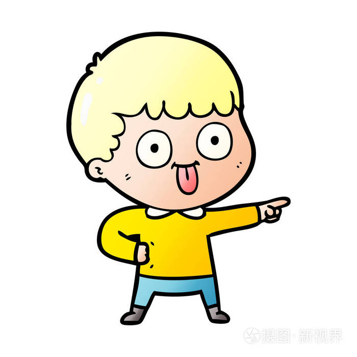 卡通人物盯着的矢量插图