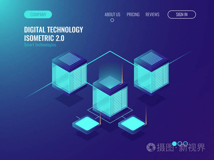 数据服务器机房机架大数据处理方案网络拓扑概念数据库数据中心图标