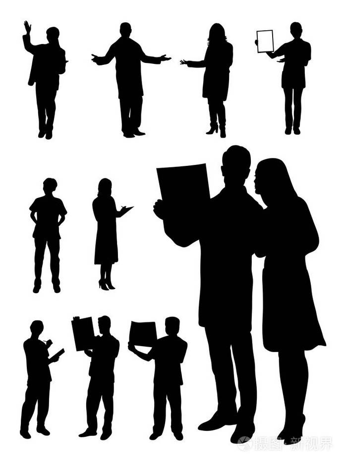 医生和护士剪影02.