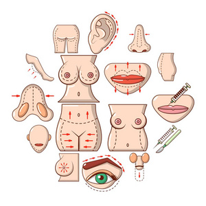 身体部分图标设置 卡通风格