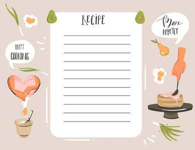 师 templete 与妇女手, 食物, 蔬菜和手写书法在白色背景下隔离照片