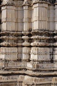 印度，拉贾斯坦邦，普什卡尔，印度教寺庙柱.
