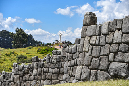 秘鲁库斯科库斯科Sacsayhuaman考古遗址的印加墙