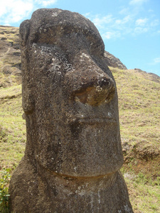 智利复活岛Rano Raraku采石场的Moai