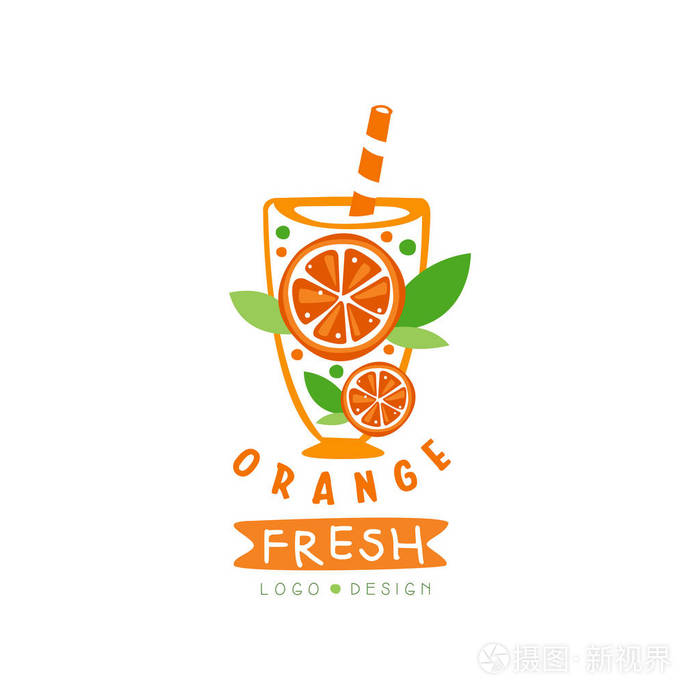 新鲜的夏日饮品.天然水果饮料.手绘矢量徽章