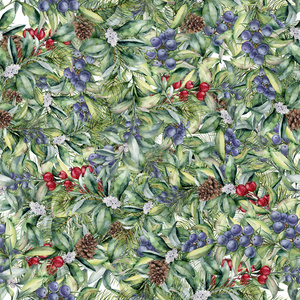 设计花卉插图矢量花牌设计 园桃玫瑰茛花桉枝, 绿林蕨叶蓝浆果花束.