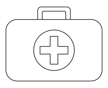 医院标牌线条艺术黑白急救包.