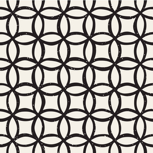 单色简约无缝图案与圆圈.简单的手工绘制纹理.带圆线的矢量背景照片