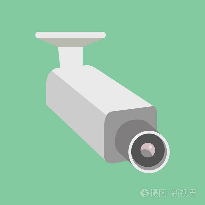 矢量安全摄像头中央电视台卡通插画安全和监视