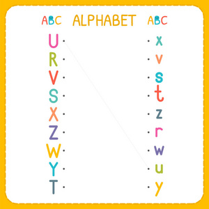 将每个大写字母与小写字母联接。从 R 到 z 的工作表, 幼儿园和学前班。儿童练习