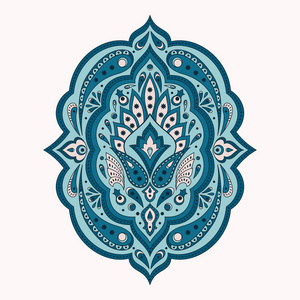 古老的花族装饰蜡染布.