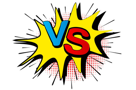 蓝色和红色背景.与雷电爆炸半色调点.卡通 vs 矢量照片