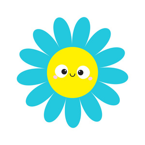 可爱的卡通滑稽角色. 卡莫米尔图标增长的概念. 平面设计. 白色背 ..