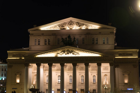 大卡剧院的夜景与灯光。俄罗斯。莫斯科