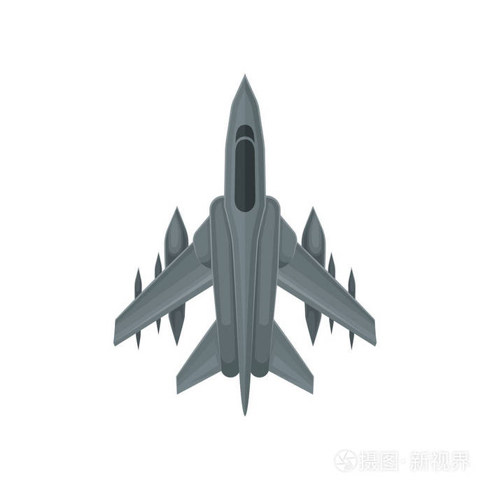 强大的战斗机.快速军用飞机.航空主题.在线移动游戏的平面矢量设计