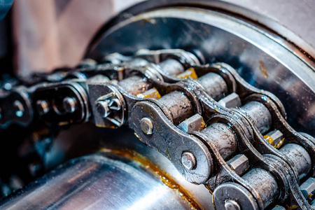 传动链条机械链条传动.双列滚子链照片