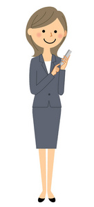 女商人电话经营电话的女商人的插图。
