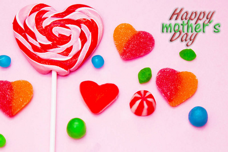 s day greeting card with heart candies