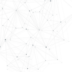 具有连接线和点的抽象多边形背景。简约几何图案。分子结构和通信。图像丛背景。科学医学技术理念