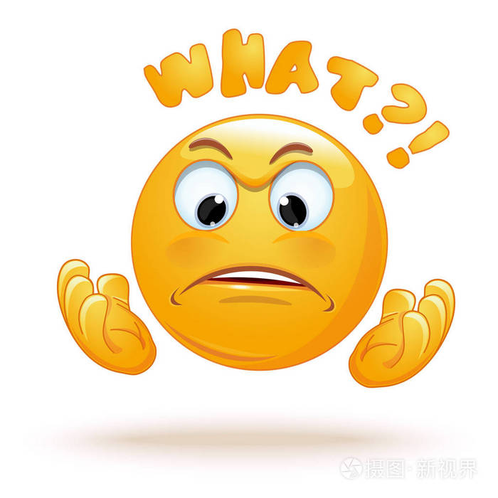 表情符号举手问了一个问题愤怒的微笑问这个问题审问的手势惊讶的表情