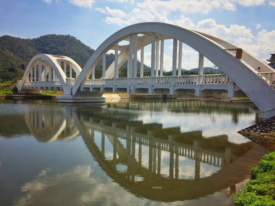 泰国兰芒铁路桥河。