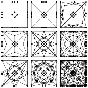 从简单到复杂的形状抽象dna串网络连接. 技术和连通性概念.