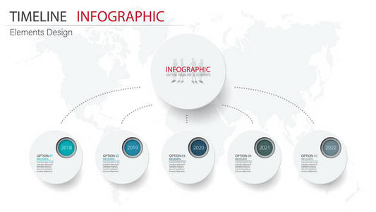 矢量抽象元素时间线信息图形。 设计业务或财务模板布局小册子，工作流信息或演示等。 信息时间线路径。 抽象三维向量。