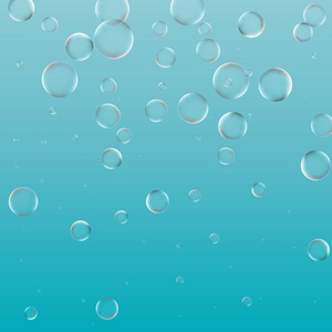 矢量纯气体或氧气泡在空气或水中飞行.