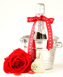 浪漫静物香槟玫瑰礼物