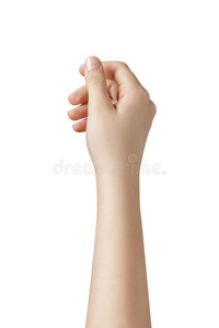 女性青少年手从上面拿东西照片