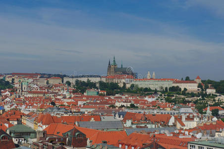 布拉格城堡景观。
