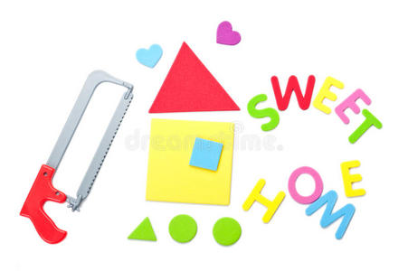 玩具工具和温馨家庭标志图片