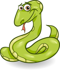 可爱蛇卡通插图