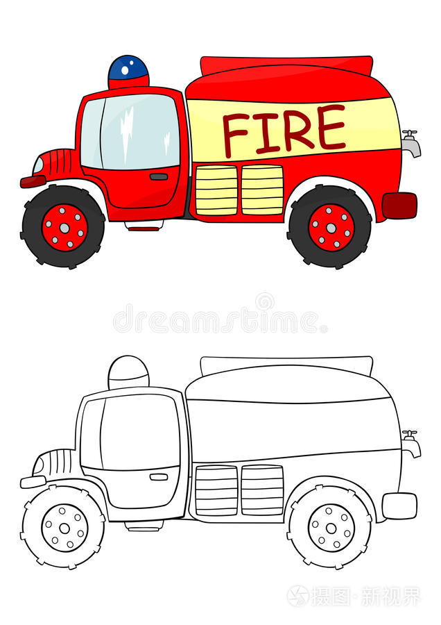 卡通消防车