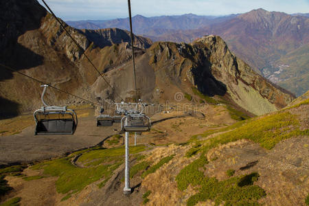 krasnaya polyana山上的升降椅