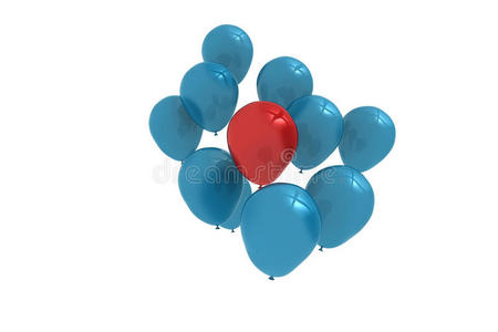 蓝色和红色气球