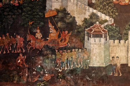 古代泰国罗摩衍那壁画