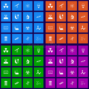 科学平面图标集