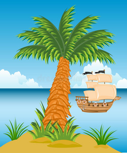 有棕榈树的热带岛屿