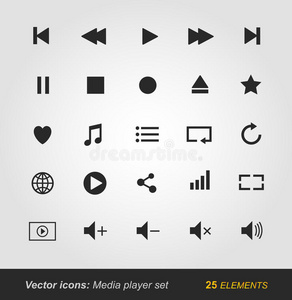 媒体播放器图标集