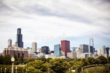 芝加哥市中心天际线