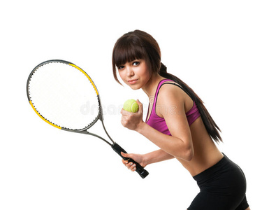 带球拍的网球运动员