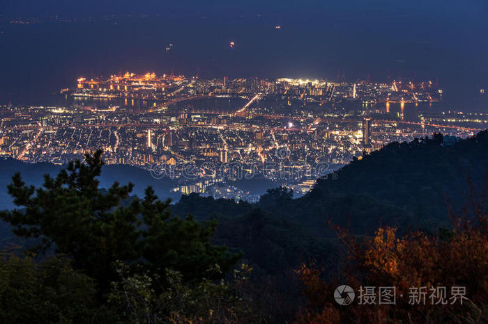 1000万美元的夜景。科比。日本