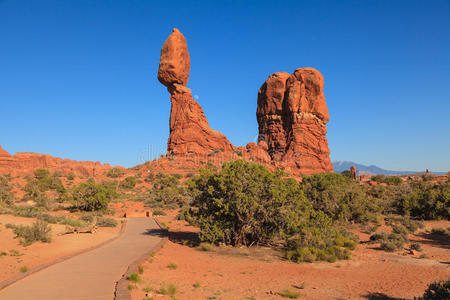 旅行 公园 岩石 犹他州 西南 月出 自然 风景 形成 拱门