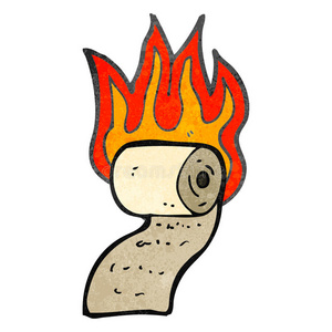 复古卡通烧纸照片