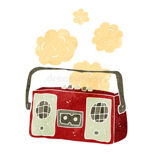 复古卡通风尘老磁带机照片