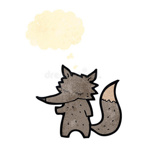 复古卡通可爱小狼崽图片