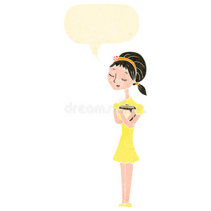 复古卡通瘦身女孩带书照片